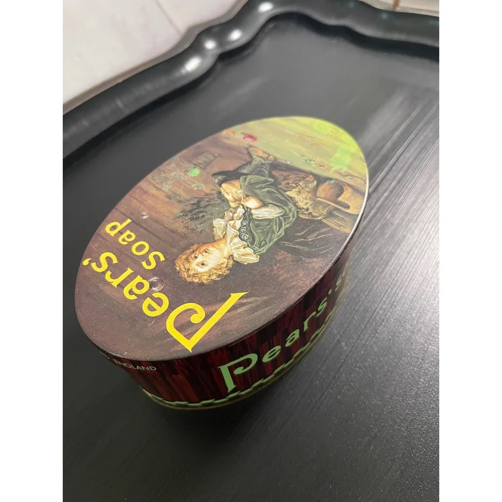 Vintage Pears Soap Oval Tin Bubbles Art Lillie Langtry Quote Collectible Storage